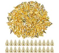 smatime 100 Pcs Cuir Rivets Punk Métal Cone Bullet Spikes Goujons À Vis Dos Métallique Cuir Rivets Ceinture Sac Chaussures Rivet pour Bricolage Artisanat Maroquinerie Vêtements Décoration, 7x10 mm, Or