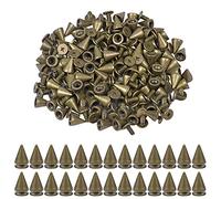 smatime 100 Pcs Rivet Cône Cuir Rivets Clous Cône Style Punk Métal Bullet Rivets Clous Bullet Spike pour DIY Cuir Artisanat Décoration Sacs Bracelets Chaussure Ceinture Vêtements, 7x10mm, Retro Bronze