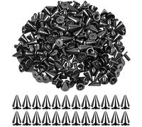 smatime 100 Pcs Rivet Cône Cuir Rivets Punk Métal Bullet Rivets Clous Pointes Rivets Bullet Cône Rivet Goujons Vis Decorative Rivet pour Vêtements Chaussures Bracelets Maroquinerie, 7 * 10 mm, Noir