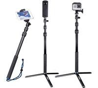 Smatree Selfie Stick télescopique Compatible pour GoPro Max/Hero 12/11/10/9/8/7/6/5/4/3 + / 3 / Session/GOPRO Hero (2018) / Ricoh Theta S/V/Samsung Gear360 / YI 4K