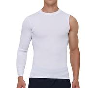 Smatstyle Chemises de Compression Manches Simples pour Homme,1/2 Manches Longues T-Shirt Sports Séchage Rapide Respirant,pour Course à Pied Fitness