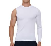 Smatstyle Chemises de Compression Manches Simples pour Homme,1/2 Manches Longues T-Shirt Sports Séchage Rapide Respirant,pour Course à Pied Fitness