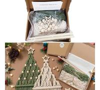 Smavles Kit de Bricolage pour Sapin de Noël, 3 Pièces Arbre de Noël Bohème en Macramé Kit Unique de Bricolage pour Sapin de Noël Tissé en Macramé Décoration Murale