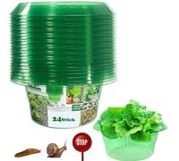 Smaxcn Lot de 24 colliers anti-limaces épais pour repousser les escargots et les escargots - Pour vos plantes à salade et choux - Protège les plantes contre les animaux - Vert