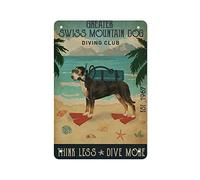 SMAZDFXX Affiche murale rétro en métal représentant un grand bouvier suisse, décoration murale vintage pour salle de bain, bar, boutique, 20 x 30 cm