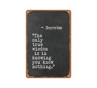 SMAZDFXX Affiche rétro vintage en métal avec citation de Socrate, décoration murale inspirante pour la maison, le bureau, le salon, 20 x 30 cm
