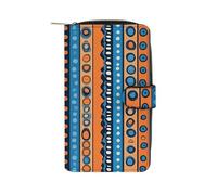 SMAZDFXX African Tribe Print Leather Wallet Purse Holder with ID Window Long Coin Clutch for Men Women