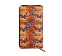 SMAZDFXX American Bald Eagle Leather Wallet Personalized Handbag for Women Birthday Anniversary Valentines Gift 4.13 x 7.48 inches