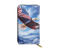 SMAZDFXX American Flag Eagle Leather Wallet Personalized Handbag for Women Birthday Anniversary Valentines Gift 4.13 x 7.48 inches