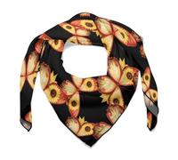 SMAZDFXX Bandanas fantaisie pour femmes, motif tournesol et papillon, foulard carré léger, polyvalent, en satin, pour le cou et les cheveux