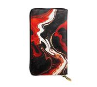 SMAZDFXX Black and Red Marble Leather Wallet Personalized Handbag for Women Birthday Anniversary Valentines Gift 4.13 x 7.48 inches