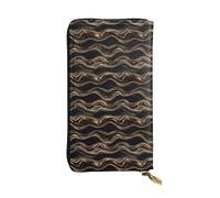 SMAZDFXX Black Marble Gold Line 02 Leather Wallet Personalized Handbag for Women Birthday Anniversary Valentines Gift 4.13 x 7.48 inches