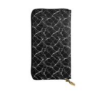 SMAZDFXX Black Marble Texture Leather Wallet Personalized Handbag for Women Birthday Anniversary Valentines Gift 4.13 x 7.48 inches