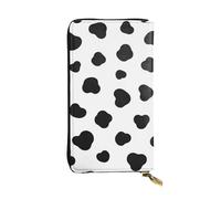 SMAZDFXX Black White Milk Cow Print Leather Wallet Personalized Handbag for Women Birthday Anniversary Valentines Gift 4.13 x 7.48 inches