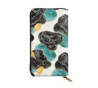 SMAZDFXX Blue Turquoise Gray White Gold Black Marble Leather Wallet Personalized Handbag for Women Birthday Anniversary Valentines Gift 4.13 x 7.48 inches