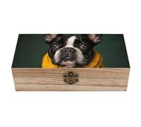 SMAZDFXX Boîte de rangement en bois, boîte à souvenirs décorative, coffre à souvenirs en bois, bijoux portant des vêtements jaunes, conteneur de rangement pour organiser les bijoux