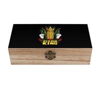 SMAZDFXX Boîte de rangement en bois Corn And The King avec couvercle à charnière pour bureau
