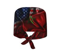 SMAZDFXX Bonnet de Travail Unisexe avec Drapeau Maroc-Amérique, Ajustable grâce à sa Fermeture à Nouer.