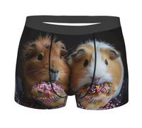 SMAZDFXX Boxers pour Hommes imprimés cochons d'Inde et Cupcakes, Doux, Respirants, Extensibles, Slips Classiques Confortables