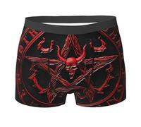 SMAZDFXX Boxers pour Hommes, Motif Pentagramme satanique, crâne de démon, sous-vêtements Noirs pour Hommes, Boxers Extensibles, Confortables et Doux