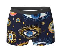 SMAZDFXX Boxers pour Hommes, Motifs Uniques d'œil maléfique, Bleu foncé, Style Vintage, Extensibles et Doux.