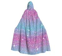 SMAZDFXX Cape à capuche rose et bleu ombré à paillettes pour femmes, hommes et adultes, pleine longueur pour costumes d'Halloween et de cosplay