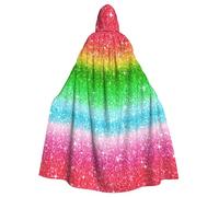 SMAZDFXX Cape à capuche rose et bleu ombré à paillettes pour femmes, hommes et adultes, pleine longueur pour costumes d'Halloween et de cosplay