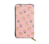 SMAZDFXX Cartoon Cute Little Corgi Dogs(1) Leather Wallet Personalized Handbag for Women Birthday Anniversary Valentines Gift 4.13 x 7.48 inches