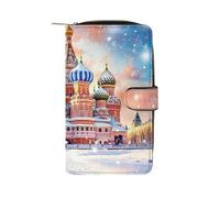 SMAZDFXX Cathédrale Saint-Basile à Moscou, Russie. Portefeuille Fin et élé à Deux Volets avec Boucle, Porte-Cartes pour Hommes et Femmes.