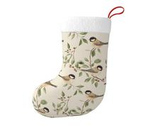 SMAZDFXX Chaussettes décoratives de Noël avec oiseaux et feuilles mignons, champignons et feuilles de dessin animé mignons, accessoire de fête en peluche