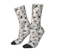 SMAZDFXX Chaussettes unisexes à motif chien Grand Pyrénéen, pour femmes et hommes, idéales pour les amoureux des Grands Pyrénéens, les mamans de chiens et les propriétaires de ces chiens.