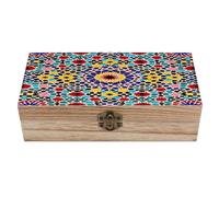 SMAZDFXX Coffret à bijoux en bois de couleur marocaine, magnifique coffret souvenir fait main pour ranger bijoux, pièces de monnaie, cartes de tarot et petits trésors