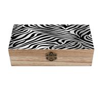 SMAZDFXX Coffret à bijoux en bois imprimé zèbre, magnifique coffret souvenir fait main pour ranger bijoux, pièces de monnaie, cartes de tarot et petits trésors