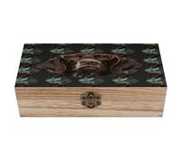 SMAZDFXX Coffret à bijoux en bois représentant un Braque à poil court dans des verres. Magnifique coffret souvenir fait main pour ranger bijoux, pièces de monnaie, cartes de tarot et petits trésors.