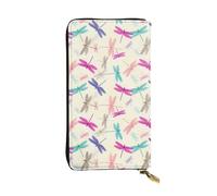 SMAZDFXX Colorful Dragonfly Art Leather Wallet Personalized Handbag for Women Birthday Anniversary Valentines Gift 4.13 x 7.48 inches