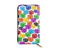 SMAZDFXX Colorful Games Dice Set Leather Wallet Personalized Handbag for Women Birthday Anniversary Valentines Gift 4.13 x 7.48 inches