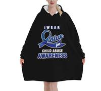 SMAZDFXX Couverture à capuche portable pour la sensibilisation à la maltraitance infantile, unisexe, avec poche