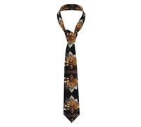 SMAZDFXX Cravate homme blanche à motif de fleur de lotus | Parfaite pour les garçons d'honneur, les réunions et les célébrations | Un accessoire de costume polyvalent