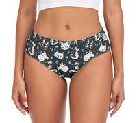 SMAZDFXX Culotte Extensible Taille mi-Haute pour Femme, Motif Chat Mystique Noir