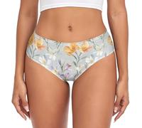 SMAZDFXX Culottes en Microfibre Respirantes pour Femmes, Taille mi-Haute, Motif Safaris et Gris Freesia