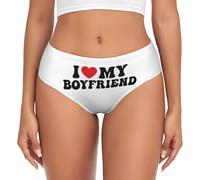 SMAZDFXX Culottes pour Femmes « J'aime Mon Copain », Douces, Extensibles et Respirantes, Confortables, Style Triangle, Style Hipster.