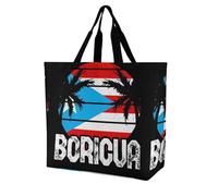 SMAZDFXX Design-21 Sac à provisions réutilisable drapeau de Porto Rico, léger et grande capacité, sac bandoulière pour femmes et hommes
