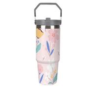 SMAZDFXX Différentes variétés de bouteilles isothermes Fiore Design, au design original et avec paille - idéales pour les activités de plein air et les voyages (890 ml).