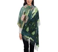 SMAZDFXX Écharpes à imprimé fleur de lotus et libellule pour femme, châle d'hiver ultra doux au toucher cachemire classique