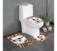 SMAZDFXX Ensemble de Trois pièces de Tapis de Bain antidérapant à séchage Rapide avec Motif de Bouchon de vin, Tapis de Douche et de Bain résistant, à séchage Rapide et antidérapant.