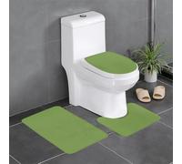 SMAZDFXX Ensemble de Trois pièces de Tapis de Bain antidérapant à séchage Rapide Green Mountain Picture, Tapis de Douche et de Bain Durable, antidérapant et à séchage Rapide