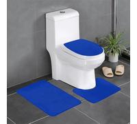 SMAZDFXX Ensemble de Trois pièces de Tapis de Bain antidérapant à séchage Rapide, Motif Bleu Royal, avec Motif. Tapis de Douche et de Bain Durable, antidérapant et à séchage Rapide.