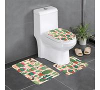 SMAZDFXX Ensemble de Trois pièces de Tapis de Bain antidérapant à séchage Rapide, Motif hérissons et Cactus.