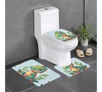 SMAZDFXX Ensemble de Trois pièces pour Salle de Bain avec Motif Dinosaure Mignon, antidérapant et séchage Rapide. Tapis de Douche et de Bain Durable, antidérapant et à séchage Rapide.