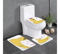 SMAZDFXX Ensemble de Trois pièces pour Salle de Bain avec Motif Petit Canard Jaune : Tapis de Douche antidérapant, à séchage Rapide et résistant.